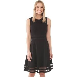 Calvin Klein black illusion fit & flare dress 6